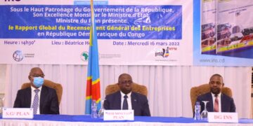 Ministère du Plan : Christian MWANDO satisfait de la présentation par l’INS des Statistiques Générales des Entreprises « RGE »